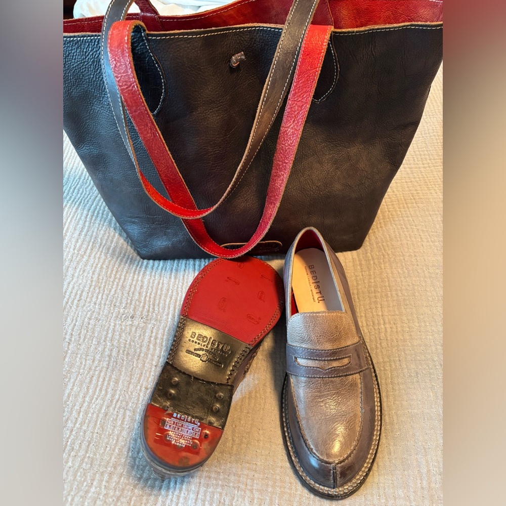 BED STU REINA LEATHER LOAFER, RED BOTTOM SIZE 38.5 *NEW* , No box